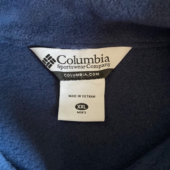 Men's Navy Blue Columbia Zip-Up Fleece Size XXL NWT - Picture 3 of 7